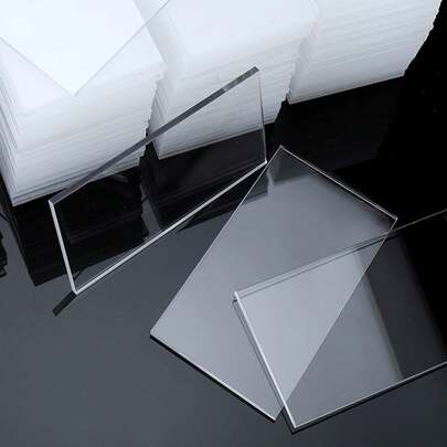 10 Pcs/20 Pcs/30 Pcs/40 Pcs/50 Pcs Clear Acrylic Place Cards Acrylic Name Cards Acrylic Table Number Card Blank Acrylic Name Plate Acrylic Seating Chart Cards Sign For Wedding DIY Table Setting Banquet Party (Rectangular Style)