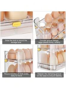 Estante De Almacenamiento De Huevos Refrigerador De Cocina - Color transparente - Ver 4