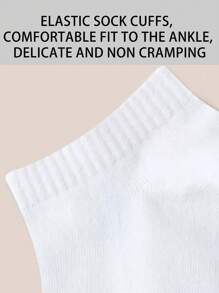 1/3/5/10/12/15/20 Pairs Comfortable Breathable Short Socks, White Socks, Grey Socks, Black Socks, Men's Short Socks, Mid-Calf Sports Socks, Men's Socks, Soft Men's Short Socks, Regular Men's Short Socks, Daily Wear Socks - White - View 6