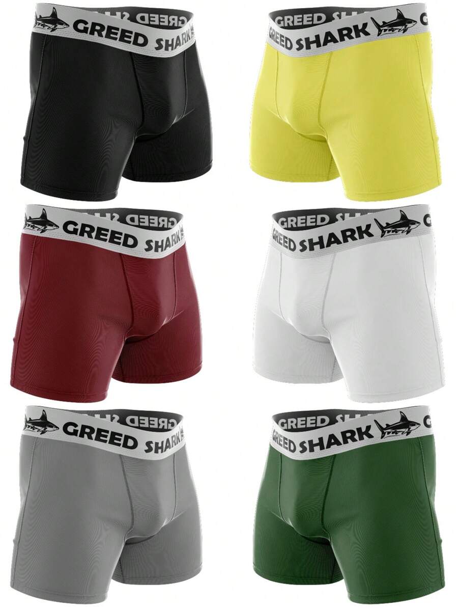 Kit 6 Men's Boxer Briefs High Elasticity Fabric - Multicolor - View 1