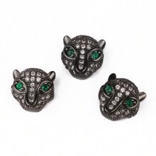 3 pezzi di perline in metallo a forma di cuore e teschio con zirconi micro pavé per la realizzazione fai da te di braccialetti, collane e accessori gioielleria