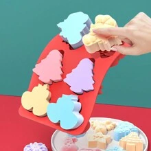 1 件圣诞硅胶蛋糕模具 1/6/7 孔模具 DIY 烘焙手工皂模具巧克力模具烘焙用具圣诞节圣诞装饰圣诞装饰品圣诞礼物 - 彩色 - 查看 5