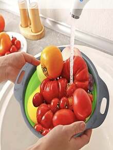 Escorredor De Alimentos Retrátil de Silicone Para Frutas Massas Legumes em Geral