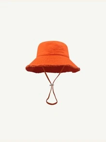 1pc Women's Drawstring Fur Edge Bucket Hat Soft Fabric Windproof Sunshade Outdoor Fashion Elegant Gift Christmas - Multicolor - View 10