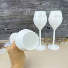 130ML/4.5OZ 白色塑料水杯，白色和粉色香槟鸡尾酒杯香槟杯，派对用品 - 白色 - 查看 6