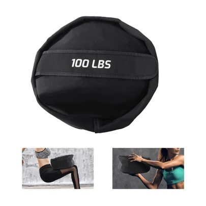 YUNRUX Capacity Sandbag Power Strength Training Sandbag Weight Bag Workout Fitness Sport Bags Polyester Portable Strength Training Aid Adjustable Weight Folding For Lifting With Handle Black 140Cm 100Lbs