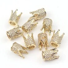 3 pezzi di perline in metallo a forma di cuore e teschio con zirconi micro pavé per la realizzazione fai da te di braccialetti, collane e accessori gioielleria