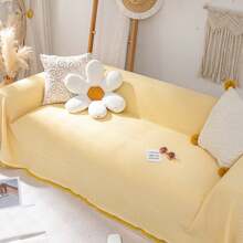 客厅沙发巾法式家居装饰纯色四季通用沙发巾沙发罩流苏边沙发垫 - 彩色 - 查看 5