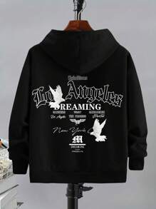 Sudaderas sueltas de talla grande para adolescentes, sudaderas con capucha de manga larga con estampado de pájaro de la fe y letra, con gráfico casual, oversize