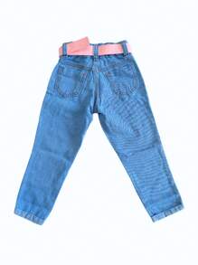 Calça Jeans Menina Bordado de Coração - Lavagem Média - Visão 4