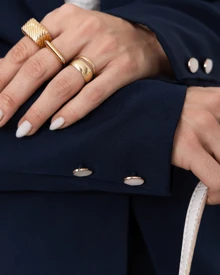 Women's Tailored Set Elongated Blazer And Pantalona Pants - Màu xanh hải quân - Xem 7