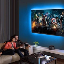 PSTAR 1 طقم شريط إضاءة LED مُشغل بواسطة USB مع جهاز تحكم عن بُعد ب- 24 مفتاح، قابل للتعديل للألوان، له ظهر لاصق، مناسب للتلفزيون وشاشات الكمبيوتر والاحتفالات وغرفة النوم وديكور المنزل