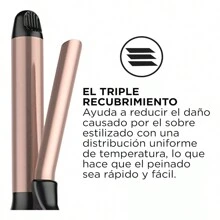 Rizador De Pelo Portátil Multifuncional 2 En 1 Liso Y Rizado - Negro - Ver 6