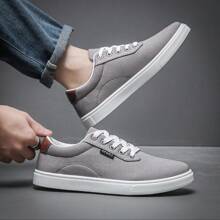 Men's Stylish Simple Casual Sports Shoes Non-Slip Student Sports Shoes High-Top Men's Shoes Breathable And Non-Slip - Grey - View 3