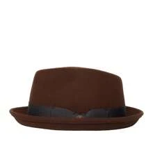 Goorin Bros Charlestowne Wool Pork Pie Fedora Hat Brown 100-0123-BRO - Brown - View 3