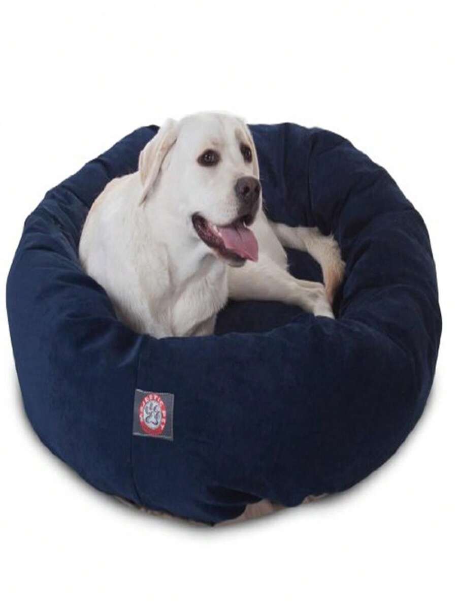 MajesticPet 788995526599 40 In. Villa Donut Pet Bed, Navy - 彩色 - 查看 1