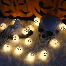 1 件 LED 万圣节鬼球灯串，恐怖派对装饰户外庭院恐怖氛围灯万圣节装饰房间装饰万圣节花园装饰礼物仙女节日装饰节日装饰 - 暖色 - 查看 6