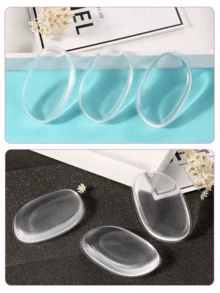 1 pieza Esponja de maquillaje de silicona [lavable] de calidad premium - Esponja de maquillaje para base de gel y BB - Mejor herramienta de belleza de esponja de silicona cosmética, esponja de maquillaje de silicona con forma de hoja transparente y suave, esponja cosmética de gelatina rebotante amigable con la piel, fácil de aplicar y limpiar, esponja de maquillaje de silicona en forma de hoja para crema refinada - transparente - Ver 9