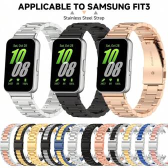 Quick Stainless Steel Strap Compatible With Samsung Galaxy Watch Fit 3 Metal Bracelet Watchband Compatible With Samsung Galaxy Fit 3 Replaceable Band