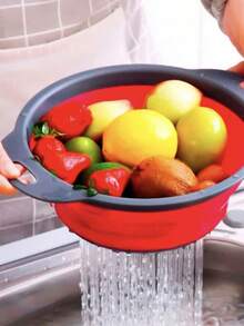 Escorredor De Alimentos Retrátil de Silicone Para Frutas Massas Legumes em Geral