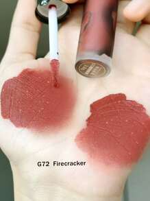 GIRLCULT Love Whisper 哑光唇釉 #G72 爆竹 | 创新哑光转亮泽配方 | 丝绒般柔滑质地唇膏 3.8克 (0.13盎司)，礼盒套装 - G72 Firecracker - 查看 3