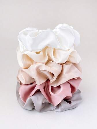 5 st mångsidiga stora hårsnoddar i satin i vintagestil för kvinnor, dopaminhårsnoddar, hårsnoddar med hästsvans, avslappnade accessoarer