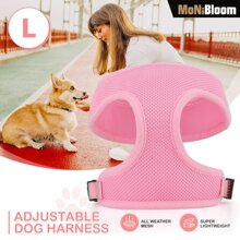 MoNiBloom Dog Harness L For Medium Sized Dog, Soft Puppy Padded Vest For Walking, Running, Training - 粉色 - 查看 1