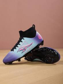 Scarpe da calcio da uomo con tacco alto, laccio stringato, tacchetti per calcio indoor, Futsal, AG e terreni naturali