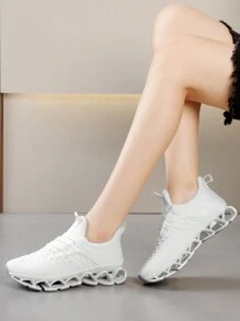 Women's Slip On Walking Running Shoes Blade Tennis Casual Fashion Sneakers Comfort Non Slip Work Sport Athletic Trainer White - 白色 - 查看 2
