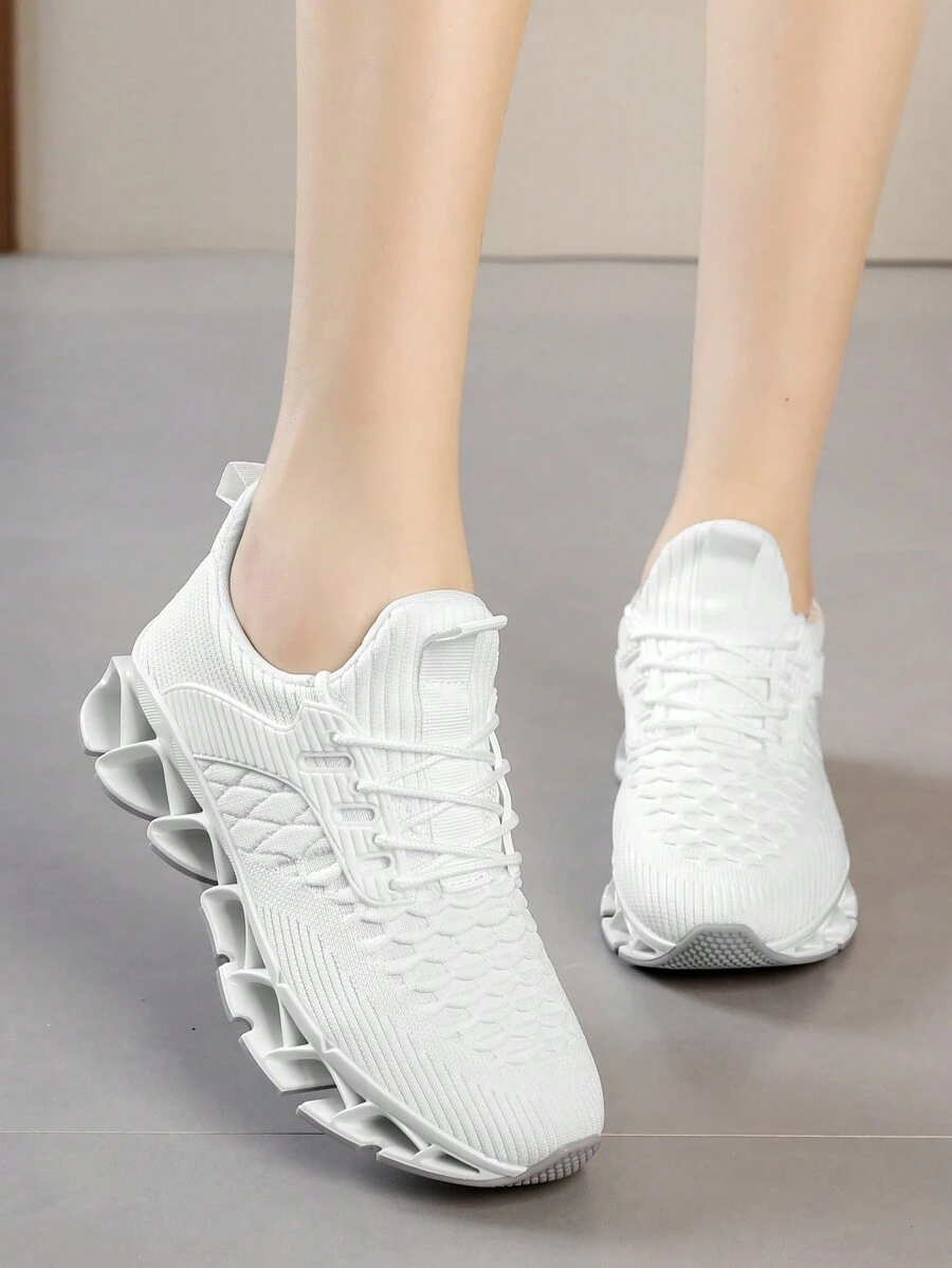 Women's Slip On Walking Running Shoes Blade Tennis Casual Fashion Sneakers Comfort Non Slip Work Sport Athletic Trainer White - 白色 - 查看 1
