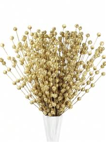 MEHELANY 100/50/10Pcs Christmas Berry Artificial Branches Christmas Tree Ornaments Fake Christmas Decorations For Home Glitter Sticks Fireplace Holiday Christmas Decorations DIY Decorations Home Table Wedding Bouquet, Garland, Wreath, Craft Accessories