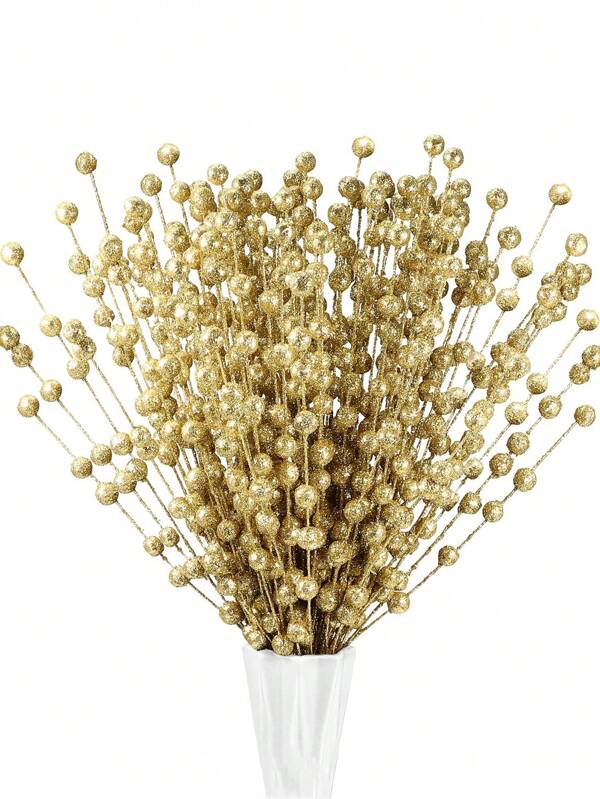 MEHELANY 100/50/10 piezas Ramas artificiales de bayas de Navidad, adornos para árbol de Navidad, decoraciones navideñas falsas para el hogar, palos con brillo, decoraciones navideñas para chimenea, hogar, mesa, boda, ramos, guirnaldas, coronas, accesorios de manualidades