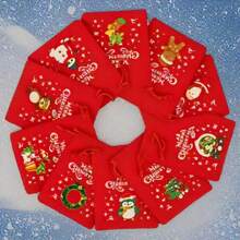 12 Stück Weihnachtsdekoration, Weihnachtsstrümpfe, Weihnachtsgeschenke, Verpackungstüten, Weihnachtsmann, Schneemann und Rentier Aufbewahrungstüten, Weihnachtsparty Geschenktüten - Verpackung und Aufbewahrung Weihnachtsdekoration, Weihnachtspyjamas, Weihnachtsgeschenke, Weihnachtsdekoration