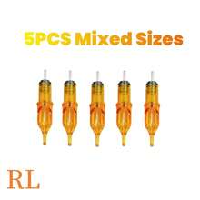 5/10/20pcs Mixed Size Disposable Round Tattoo Needles 1rl 3rl 5rl 7rl 9rl 3rs 5rs 7rs 5m1 7m1 Tattoo Needles, Tattoo Supplies, Tattoo Kit - Yellow - View 5