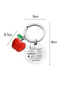 1 pieza Llavero de etiqueta de acero inoxidable como regalo del Día del Maestro, llavero para mochila/coche, regalo de graduación para accesorios de coche del maestro, dije para bolsa, mochila para la escuela