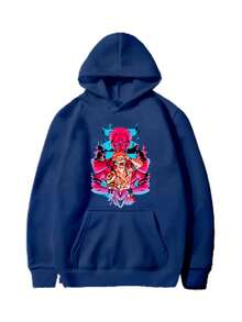 Sukuna Sweatshirt Cold Weather Blouse 100% Unisex Cotton - Fast Shipping - Màu xanh hải quân - Xem 2