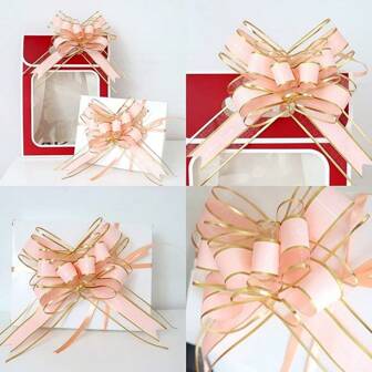 10pcs/1 Set Of Large Bows, Used For Gift Packaging, Suitable For Wedding Gift Baskets, Christmas Parties, Birthday Gift Bows Decoration