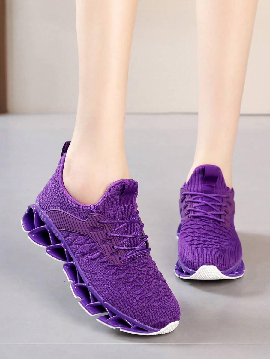 Women's Slip On Walking Running Shoes Blade Tennis Casual Fashion Sneakers Comfort Non Slip Work Sport Athletic Trainer White - 紫色 - 查看 1