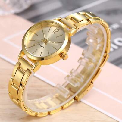 1 pieza Reloj de mujer con correa de acero graduado romano como regalo para una amiga para decoración diaria