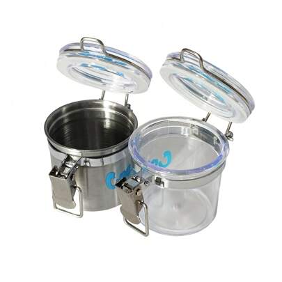 1pc New Metal/Plastic Airtight Canister, Small Portable Sealed Container, Tobacco Storage Jar, 2 Material Options, Kitchen Storage Jar