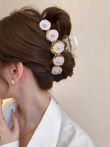 1pc Daisy Flower Hair Claw Clip, Suitable For Daily Wear - Pink - View 5