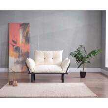 Sona Futon Love Seat - 藍色+金屬+金屬 - 查看 11