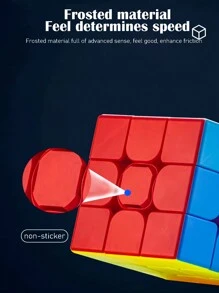3x3x3 碳纤维魔方玩具，初学者适用，丝滑，经典 3 层拼图玩具，颜色多样，缓解压力和提高魔方速度 - 粉色 - 查看 9