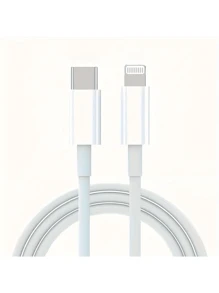 20W USB-C 转 Lightning 数据线，超快充电，Type-C 转 Lightning。Type-C 充电线，兼容 14/13/12/11/Mini/Pro/Max/iPad 8/Air - 白色，1 米/3.28 英尺，2 米/6.56 英尺 - 彩色 - 查看 2