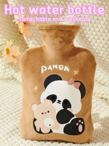 Botella de agua caliente rellena de agua con funda de tela esponjosa desmontable y lavable, bolsa interior de PVC inodoro de alta calidad en colores aleatorios, regalo de San Valentín para niños, hombres y mujeres