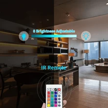 PSTAR 1 طقم شريط إضاءة LED مُشغل بواسطة USB مع جهاز تحكم عن بُعد ب- 24 مفتاح، قابل للتعديل للألوان، له ظهر لاصق، مناسب للتلفزيون وشاشات الكمبيوتر والاحتفالات وغرفة النوم وديكور المنزل