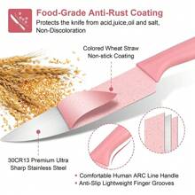 Bộ dao nhà bếp bằng thép không gỉ nhiều màu sắc gồm 6 món - Nhiều màu - Xem 2