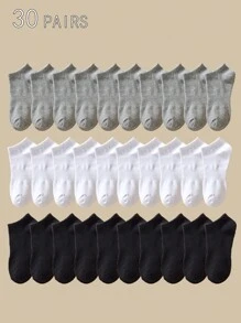 50 đôi tất mắt cá chân các loại màu đen, trắng và xám thoáng khí, chống mùi cho nam và nữ - Nhiều màu - Xem 4