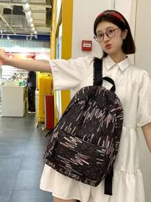 1 件大容量、防水、便携式释放扣装饰经典背包饰品，适合青少年女孩女大学生、白领工作者，非常适合学校、大学、工作、商务、通勤、返校、学校背包、大容量、便携式、笔记本电脑隔层，适合青少年女孩女大学生、男孩和男人、大学、小学、初中、高中、工作、商务、通勤、户外、旅行、郊游 - 黑色 - 查看 5