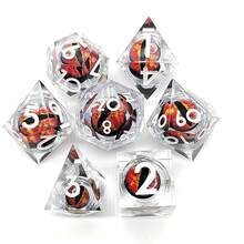 Bộ quà tặng xúc xắc thủ công bằng nhựa lõi lỏng Longgan Sharp Edge (Bộ 7 miếng Nhãn đỏ Nhân vật trắng Nhãn tím Nhân vật vàng Lá hoa nhỏ-Nhân vật vàng) Mắt rồng nhìn vào con số đó mỗi khi anh ta tung xúc xắc - Nhiều màu - Xem 9